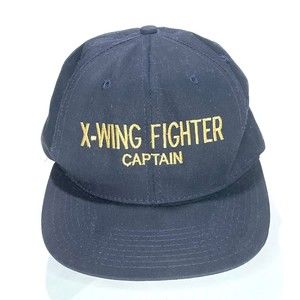 Vtg Star Wars X-Wing Fighter Captain Snapback Hat *Imperfection on back